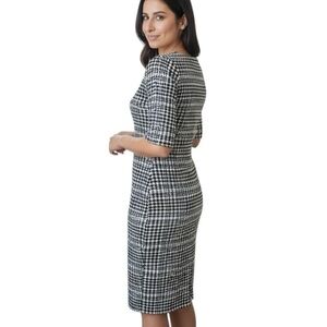 Tacera Small Houndstooth Sheath Dress Professional Office Chic